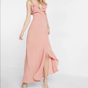 Express Maxi Bubblegum Pink Wrap Dress